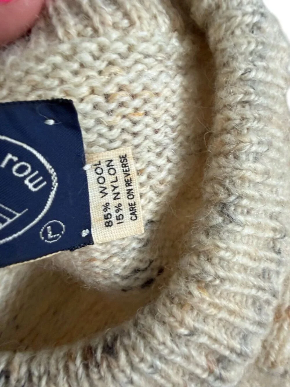BOATHOUSE ROW Vintage Men’s Wool Blend Beige Crewneck Sweater Size Large